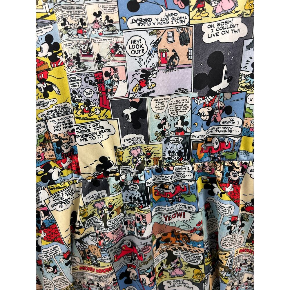 Disney Mickey Mouse Comic Print Dress 3X Plus Size Sleeveless Skater Style - Picture 4 of 10